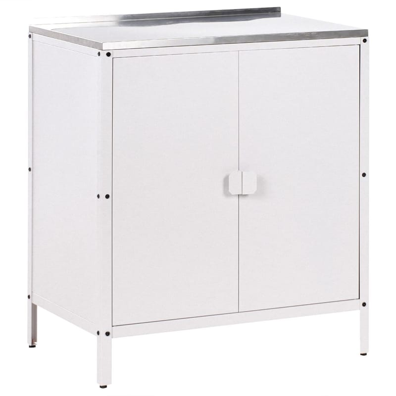 3-delt utekj cken med vask 4 da8rer Vilama - Hvit, Sølv - Hagemøbler & utemiljø - Grill & utekjøkken - Utekjøkken - Komplette utekjøkken