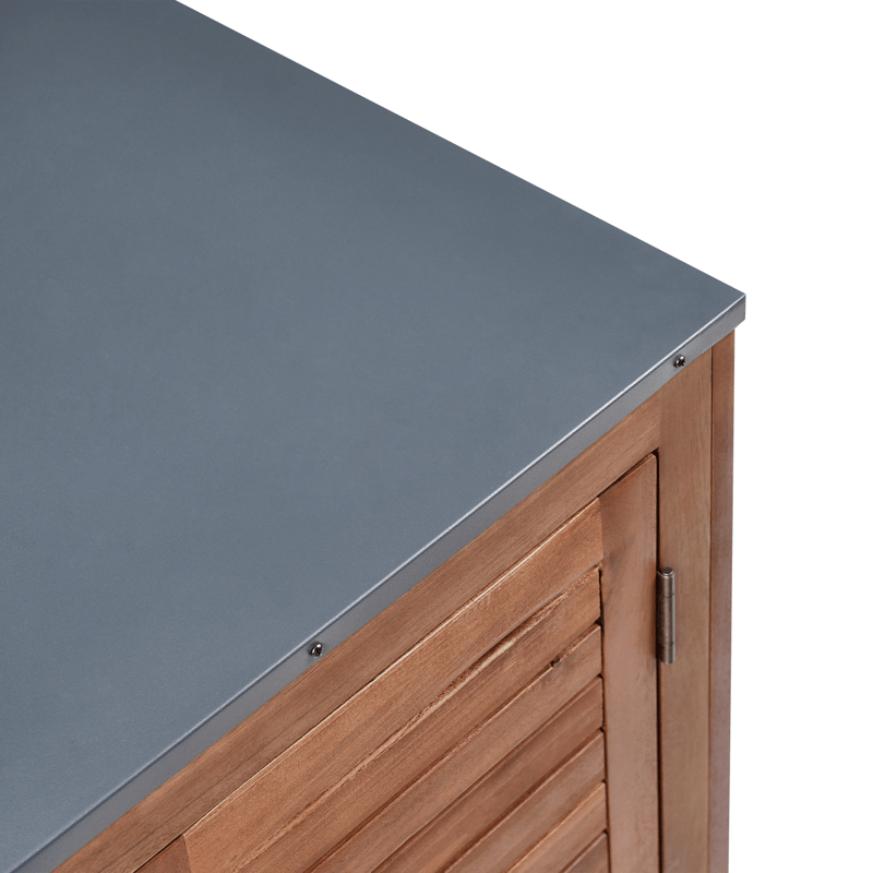 Kjøkkenskap med vask for utendørsbruk Brucoli akasietre 80 cm - Brun/grå/svart/sølv - Hagemøbler & utemiljø - Grill & utekjøkken - Utekjøkken - Komplette utekjøkken