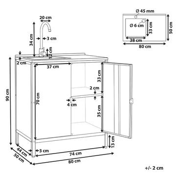 Kjøkkenskap med vask Vilama - Blå, Sølv - Hagemøbler & utemiljø - Grill & utekjøkken - Utekjøkken - Komplette utekjøkken