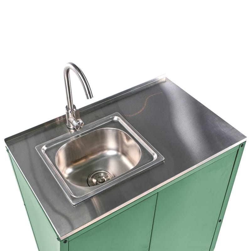 Kjøkkenskap med vask Vilama - Grønn, Sølv - Hagemøbler & utemiljø - Grill & utekjøkken - Utekjøkken - Komplette utekjøkken