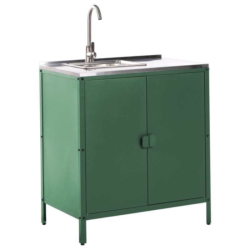 Kjøkkenskap med vask Vilama, Grønn, Sølv