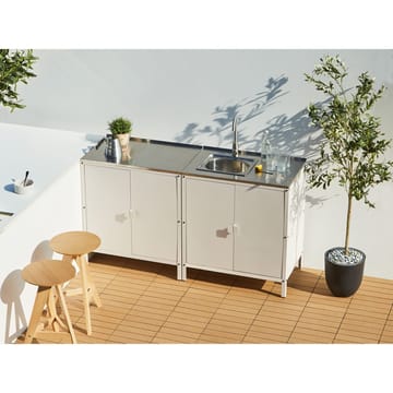 Kjøkkenskap med vask Vilama - Hvit, Sølv - Hagemøbler & utemiljø - Grill & utekjøkken - Utekjøkken - Komplette utekjøkken