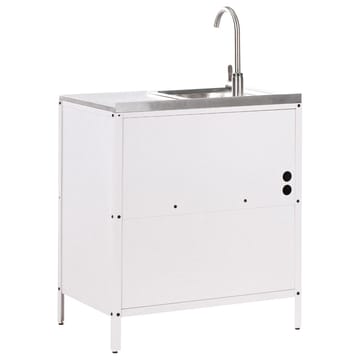 Kjøkkenskap med vask Vilama - Hvit, Sølv - Hagemøbler & utemiljø - Grill & utekjøkken - Utekjøkken - Komplette utekjøkken