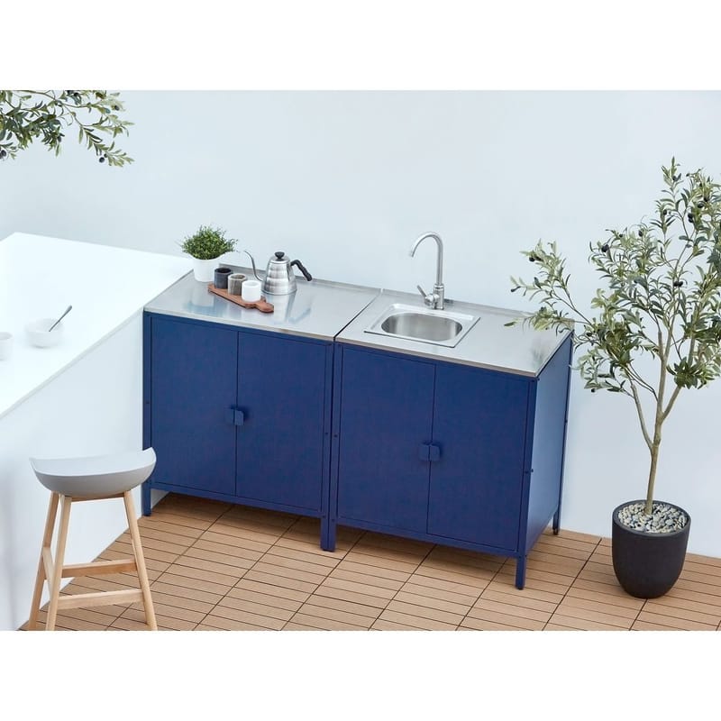 Kjøkkenskap Vilama - Blå, Sølv - Hagemøbler & utemiljø - Grill & utekjøkken - Utekjøkken - Komplette utekjøkken