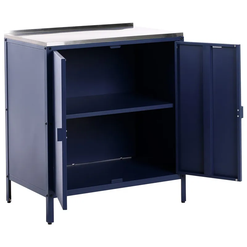 Kjøkkenskap Vilama - Blå, Sølv - Hagemøbler & utemiljø - Grill & utekjøkken - Utekjøkken - Komplette utekjøkken