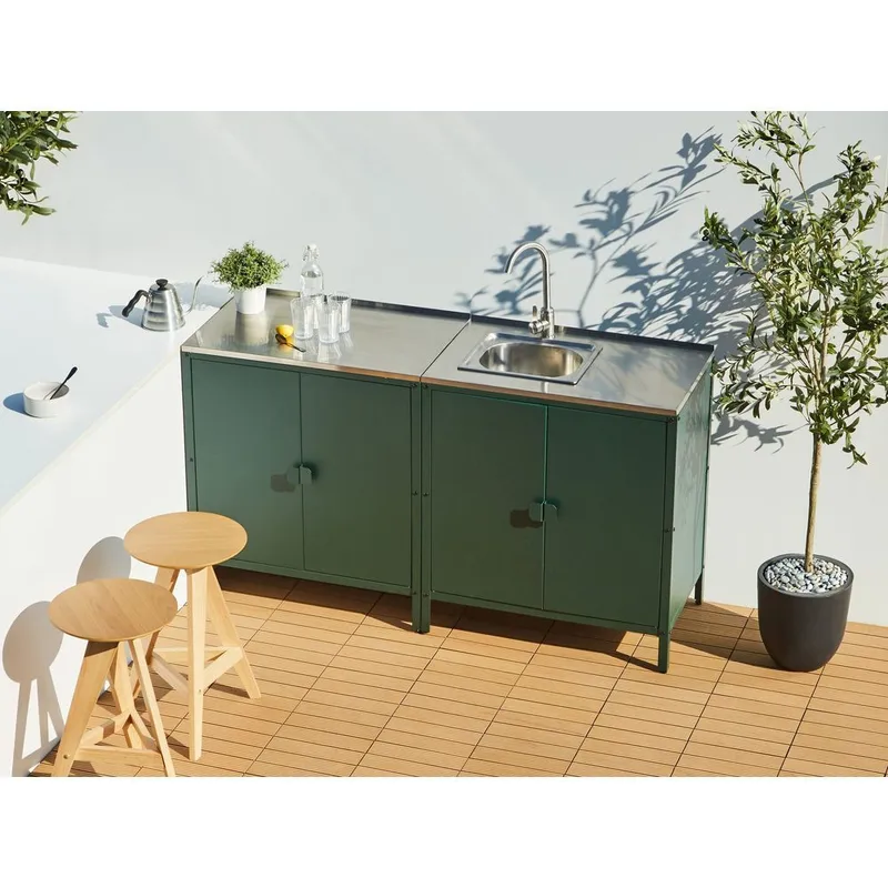 Kjøkkenskap Vilama - Grønn, Sølv - Hagemøbler & utemiljø - Grill & utekjøkken - Utekjøkken - Komplette utekjøkken