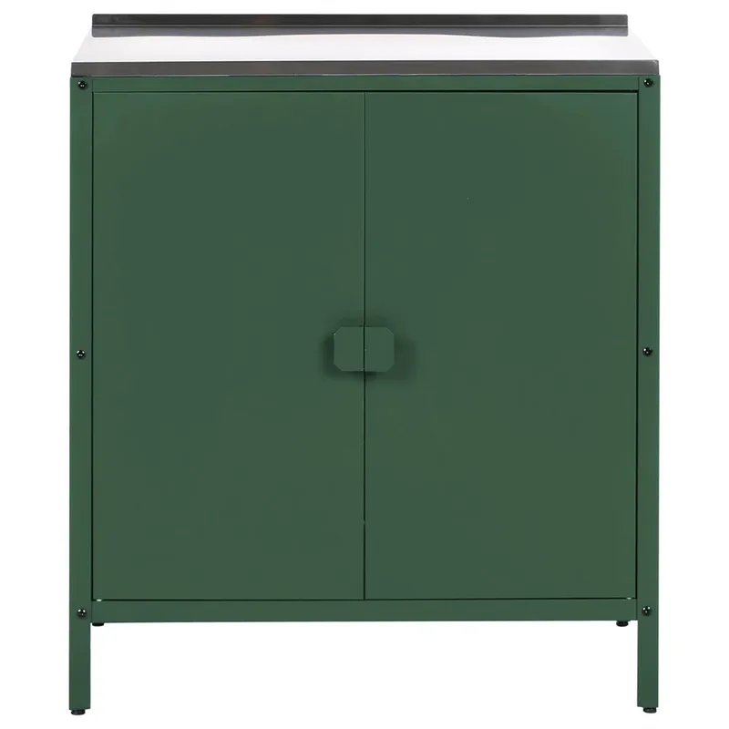 Kjøkkenskap Vilama - Grønn, Sølv - Hagemøbler & utemiljø - Grill & utekjøkken - Utekjøkken - Komplette utekjøkken