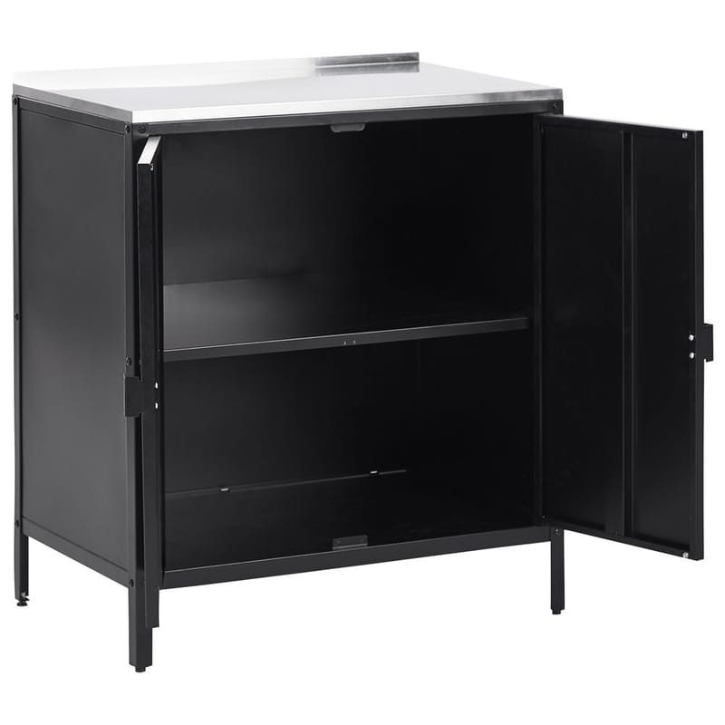 Kjøkkenskap Vilama - Svart, Sølv - Hagemøbler & utemiljø - Grill & utekjøkken - Utekjøkken - Komplette utekjøkken