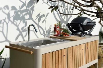 Portals Utekjøkken 174 cm - Hvit/Tre - Hagemøbler & utemiljø - Grill & utekjøkken - Utekjøkken - Komplette utekjøkken