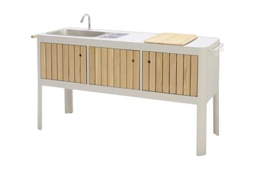 Portals Utekjøkken 174 cm - Hvit/Tre - Hagemøbler & utemiljø - Grill & utekjøkken - Utekjøkken - Komplette utekjøkken