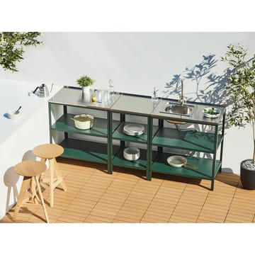 Liten kjøkkenøy Vilama - Grønn, Sølv - Hagemøbler & utemiljø - Grill & utekjøkken - Utekjøkken - Komplette utekjøkken