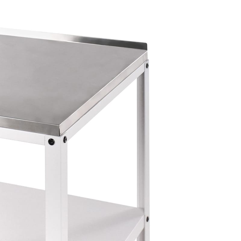 Liten kjøkkenøy Vilama - Hvit, Sølv - Hagemøbler & utemiljø - Grill & utekjøkken - Utekjøkken - Komplette utekjøkken