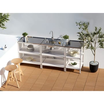 Liten kjøkkenøy Vilama - Hvit, Sølv - Hagemøbler & utemiljø - Grill & utekjøkken - Utekjøkken - Komplette utekjøkken