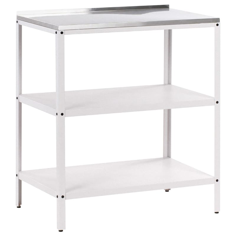 Stor kjøkkenøy Vilama, Hvit, Sølv