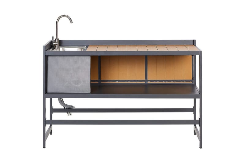Trädgårdskök Beliani Ortisei Grå Light wood||Grey - Hagemøbler & utemiljø - Grill & utekjøkken - Utekjøkken - Komplette utekjøkken