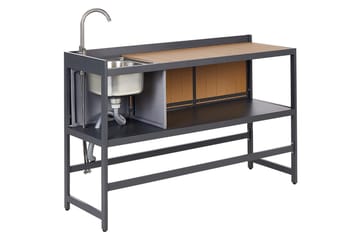 Trädgårdskök Beliani Ortisei Grå Light wood||Grey - Hagemøbler & utemiljø - Grill & utekjøkken - Utekjøkken - Komplette utekjøkken