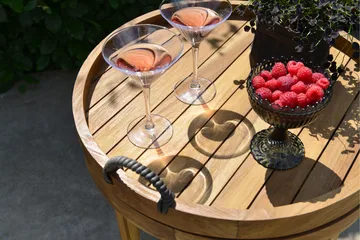 Serveringsbord Hillerstorp Himmelsnäs Ø60 cm Brun - Brun - Hagemøbler & utemiljø - Hagebord - Sidebord utendørs