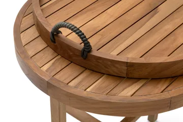 Hillerstorp Himmelsnäs rundt sidebord brett / utebord og avlastningsbord utendørs 60 cm tre - Brun - Hagemøbler & utemiljø - Hagebord - Sidebord utendørs