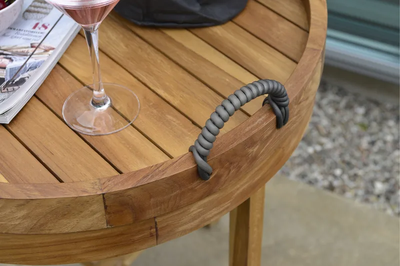 Serveringsbord Hillerstorp Himmelsnäs Ø60 cm Brun - Brun - Hagemøbler & utemiljø - Hagebord - Sidebord utendørs