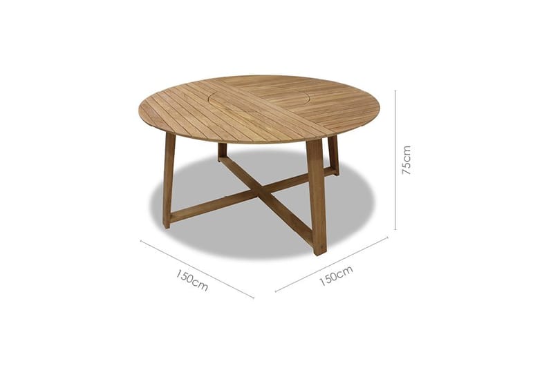 Agate Utebord Rund Ø 150 cm - Tre - Hagemøbler & utemiljø - Hagebord - Spisebord ute
