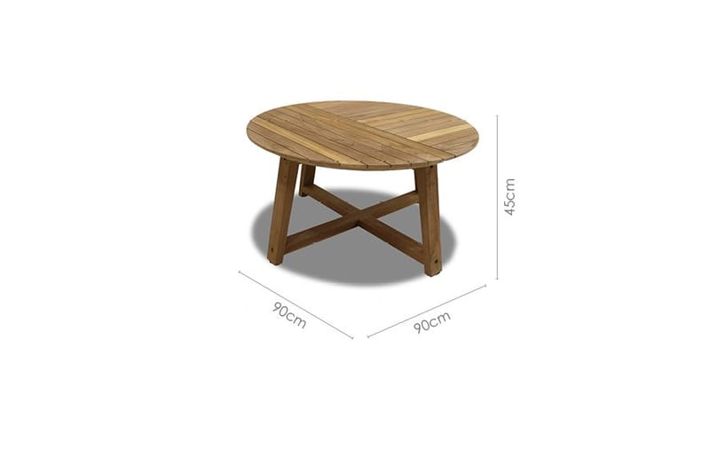 Agate Utebord Rundt Sofabord Ø 90 cm - Tre - Hagemøbler & utemiljø - Hagebord - Loungebord & Sofabord utendørs
