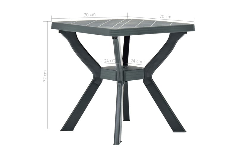 Bistrobord grønn 70x70x72 cm plast - Avlastningsbord & brettbord ute