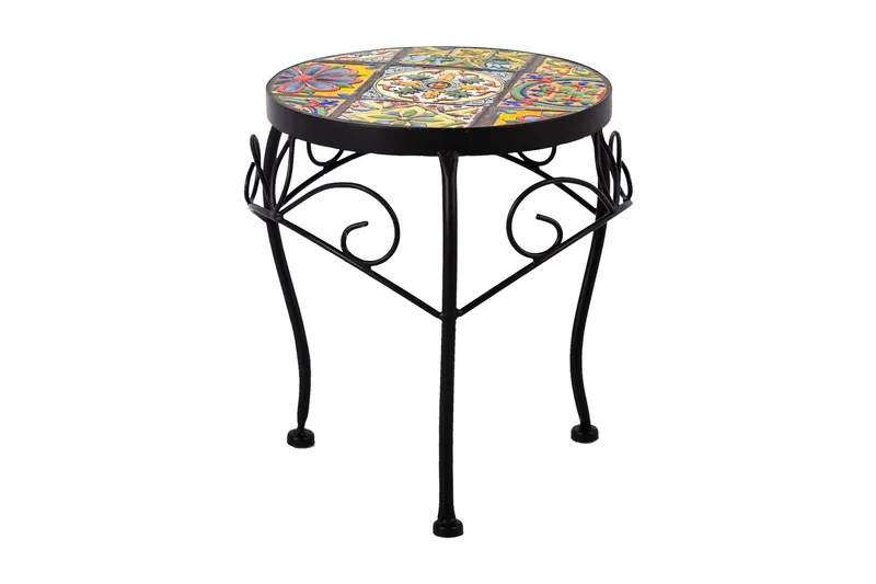 Morocco Blomsterpiedestal - Svart/Grå - Hagemøbler & utemiljø - Hagebord - Avlastningsbord & brettbord ute