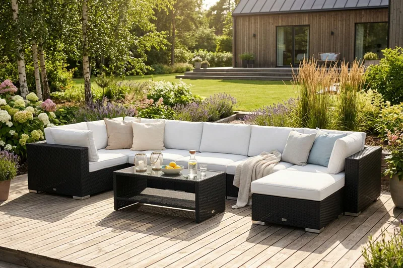 Bahamas Divanmodul – Loungebord Utendørs 75x75 cm til Sofaer - Svart - Hagemøbler & utemiljø - Hagebord - Loungebord & Sofabord utendørs