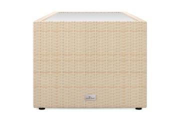 Bahamas Sofabord med Hylle Utendørs 113 cm Kunstrotting - Beige - Hagemøbler & utemiljø - Hagebord - Loungebord & Sofabord utendørs