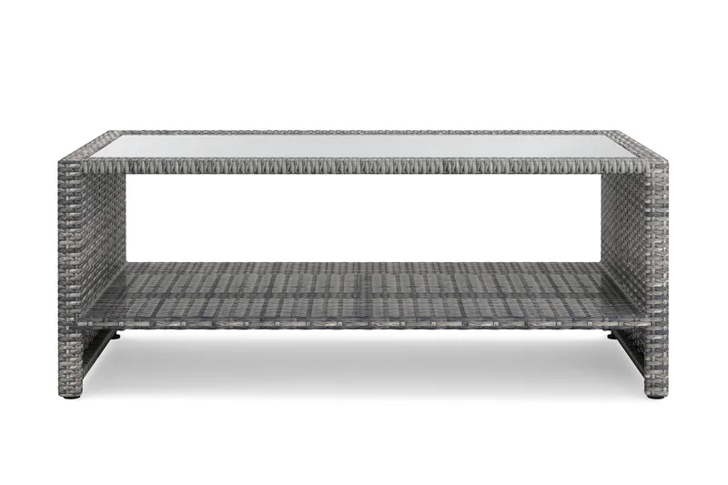 Bahamas Sofabord med Hylle Utendørs 113 cm Kunstrotting - Grå - Hagemøbler & utemiljø - Hagebord - Loungebord & Sofabord utendørs