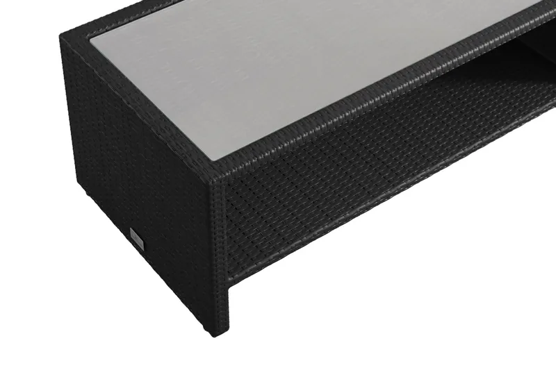 Bahamas Sofabord med Hylle Utendørs 113 cm Kunstrotting - Svart - Hagemøbler & utemiljø - Hagebord - Loungebord & Sofabord utendørs
