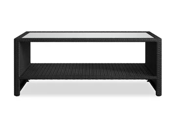 Bahamas Sofabord med Hylle Utendørs 113 cm Kunstrotting - Svart - Hagemøbler & utemiljø - Hagebord - Loungebord & Sofabord utendørs