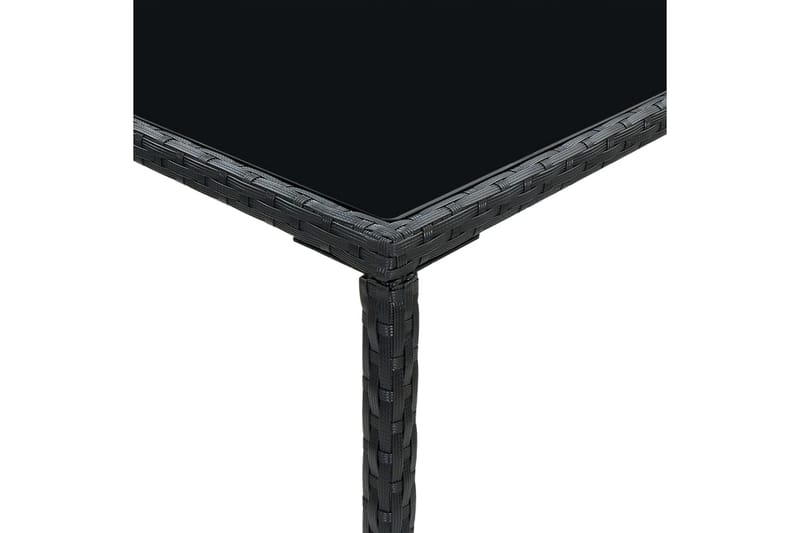 Hagebarbord svart 70x70x110 cm polyrotting og glass - Svart - Barbord utendørs