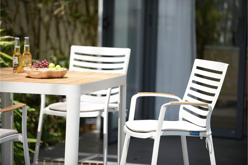 Portals Barbord 95 cm - Hvit/Tre - Hagemøbler & utemiljø - Hagebord - Barbord utendørs