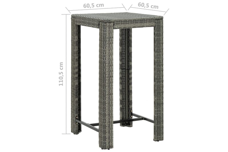 Utendørs barbord grå 60,5x60,5x110,5 cm polyrotting - Grå - Barbord utendørs