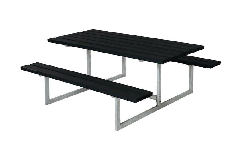 Basic bord- og benkesett lengde 177 cm - Svart|Grå - Piknikbord