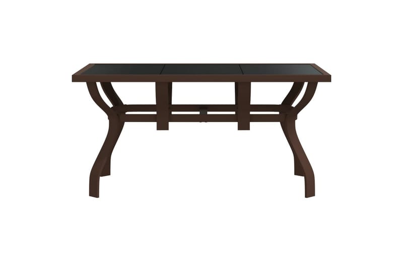 beBasic Hagebord brun og svart 140x70x70 cm stål og glass - Brun - Spisebord ute