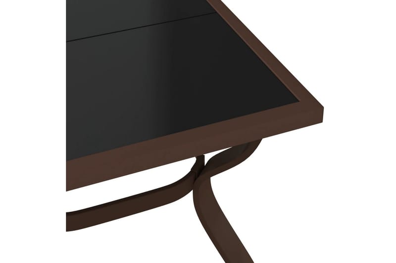 beBasic Hagebord brun og svart 140x70x70 cm stål og glass - Brun - Spisebord ute