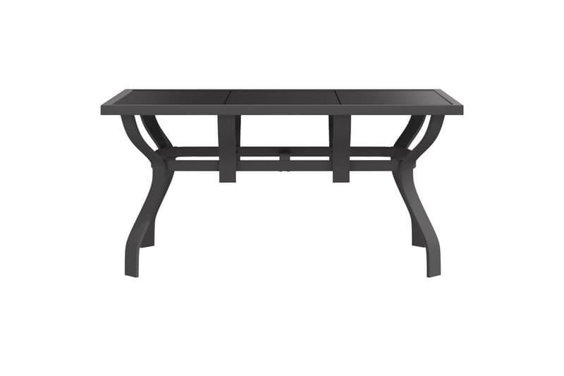 beBasic Hagebord grå og svart 140x70x70 cm stål og glass - GrÃ¥ - Spisebord ute