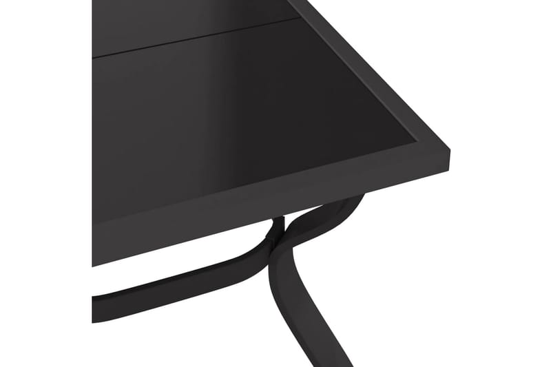 beBasic Hagebord grå og svart 140x70x70 cm stål og glass - GrÃ¥ - Spisebord ute
