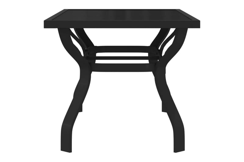 beBasic Hagebord svart 140x70x70 cm stål og glass - Svart - Spisebord ute