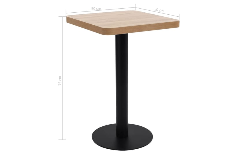 Bistrobord lysebrun 50x50 cm MDF - Brun - Cafébord