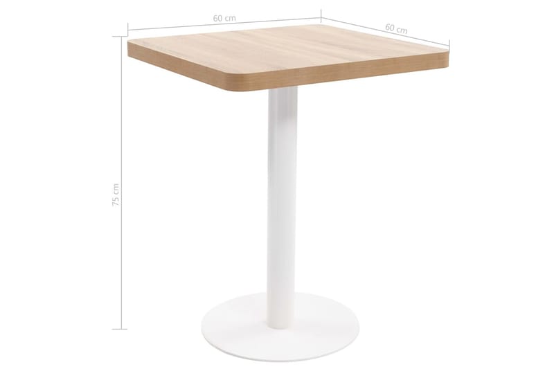 Bistrobord lysebrun 60x60 cm MDF - Brun - Cafébord