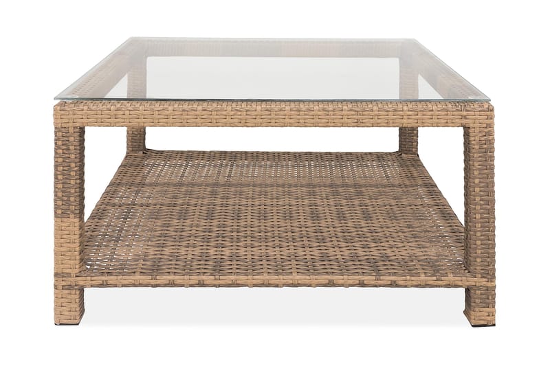 Bord Bahamas 75x75 cm med Hylle - Sand - Loungebord & Sofabord utendørs