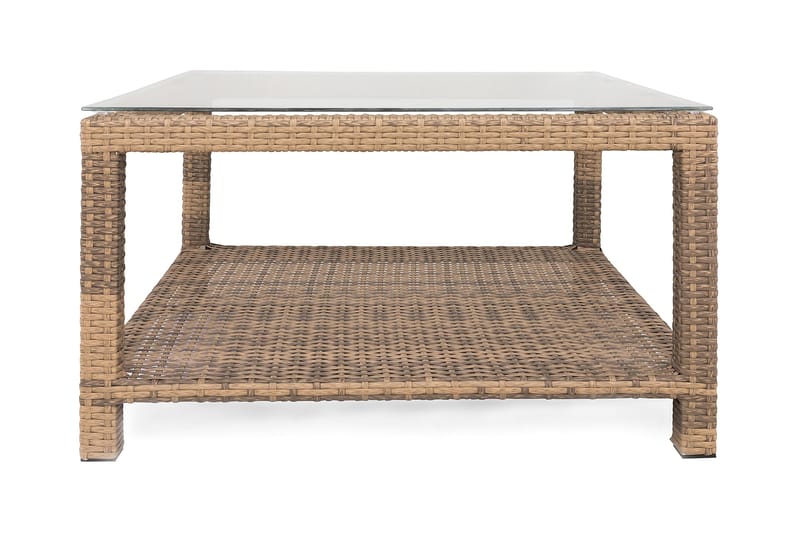 Bord Bahamas 75x75 cm med Hylle - Sand - Loungebord & Sofabord utendørs