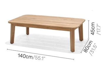 Barbados Sofabord 80 cm - Tre / Natur - Hagemøbler & utemiljø - Hagebord - Cafébord