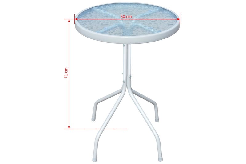 Bistrobord grå 50x71 cm stål - Grå - Cafébord