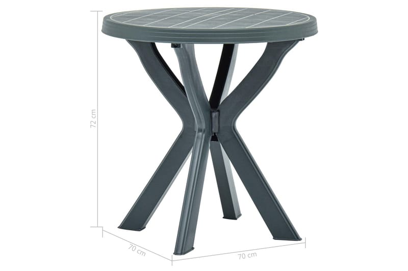 Bistrobord grønn Ø70 cm plast - Grønn - Cafébord