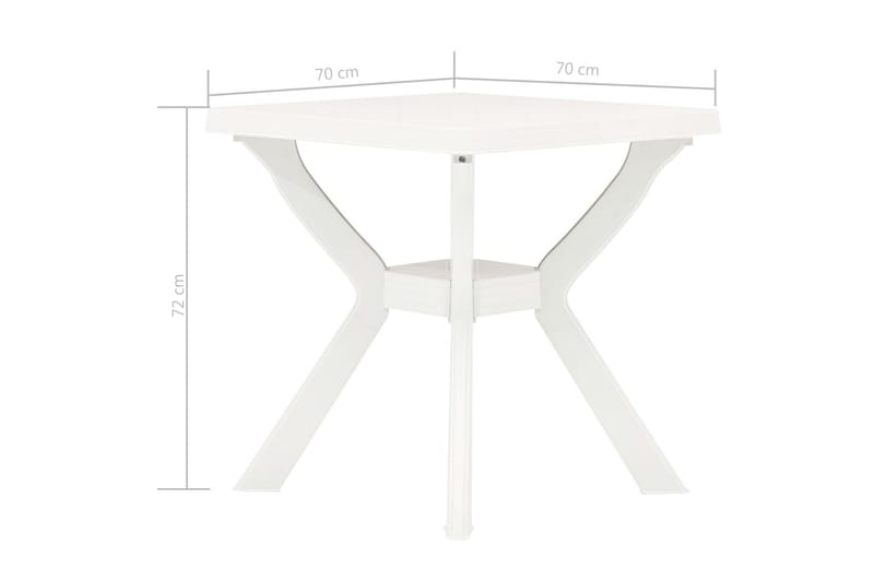 Bistrobord hvit 70x70x72 cm plast - Cafébord