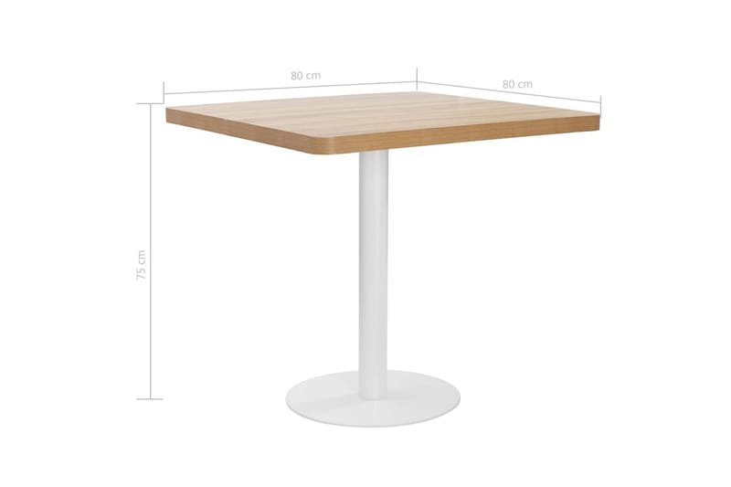 Bistrobord lysebrun 80x80 cm MDF - Brun - Cafébord